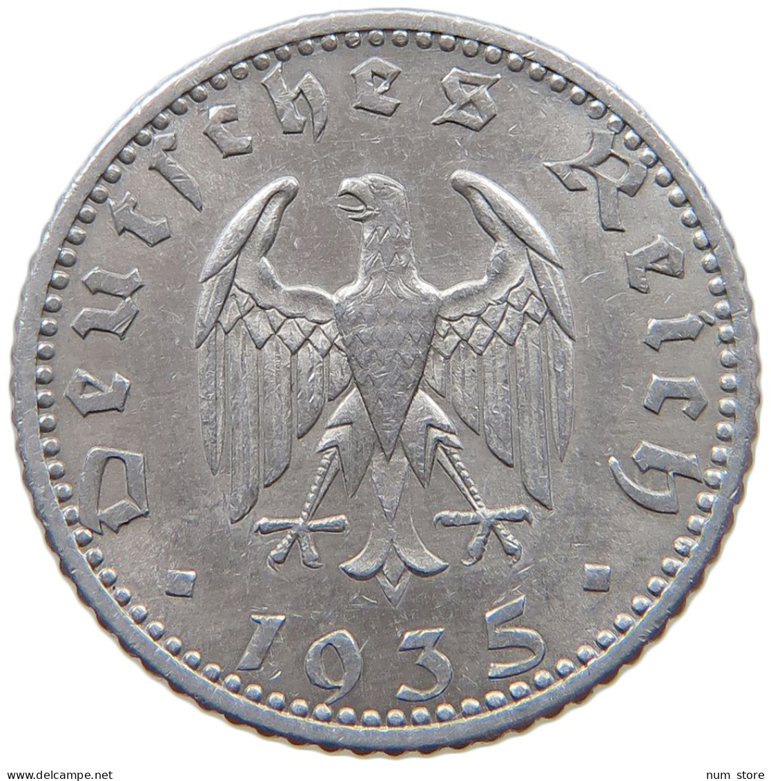 GERMANY 50 PFENNIG 1935 A #s055 0841 - 50 Reichspfennig