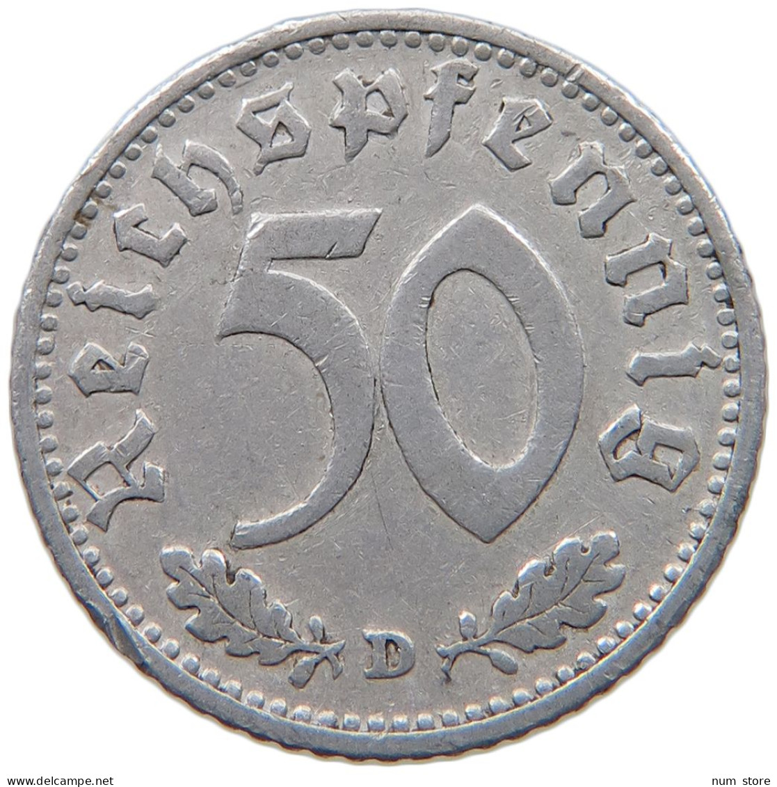 GERMANY 50 PFENNIG 1935 D #a051 0267 - 50 Reichspfennig