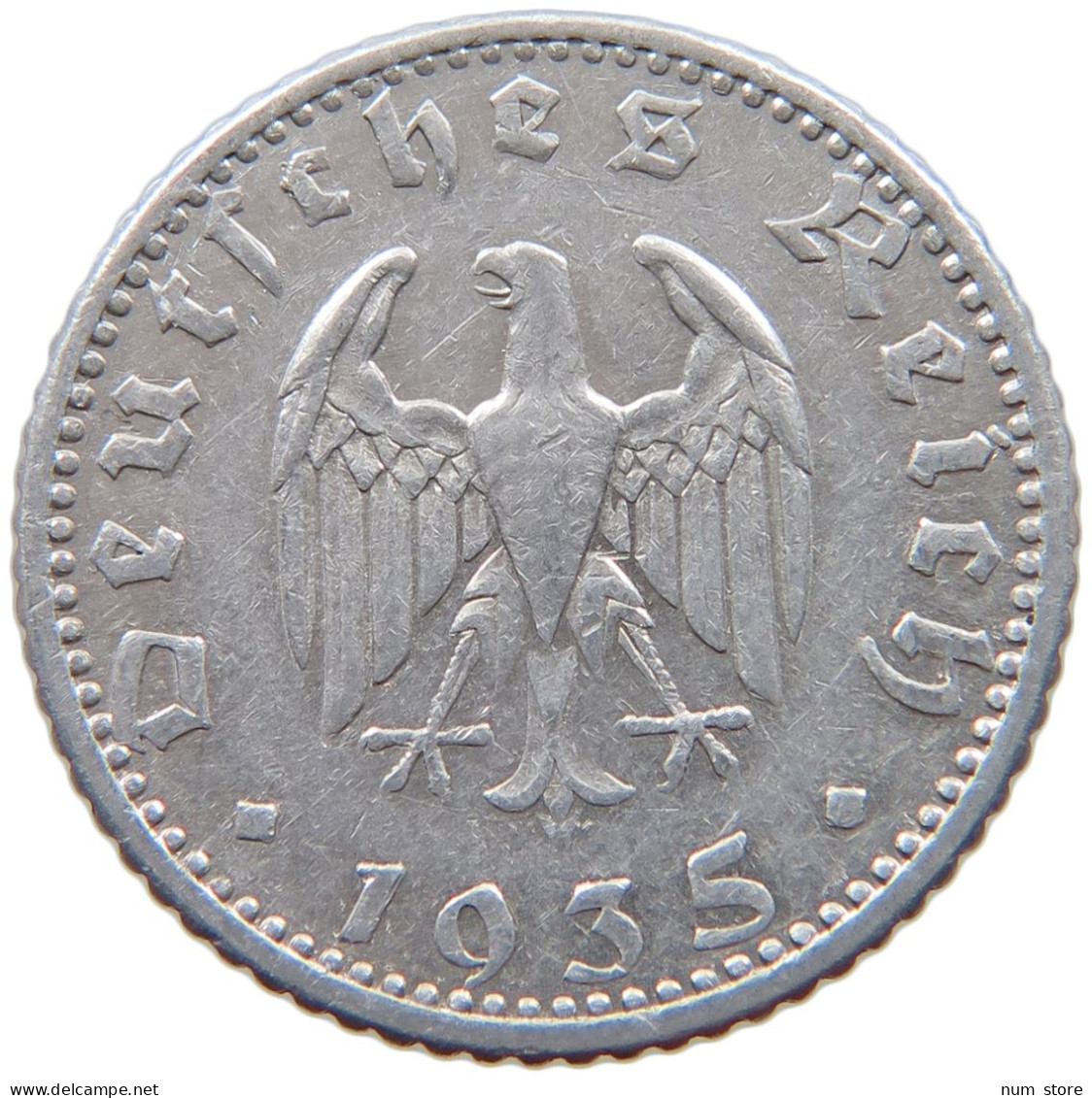 GERMANY 50 PFENNIG 1935 E #a053 0449 - 50 Reichspfennig