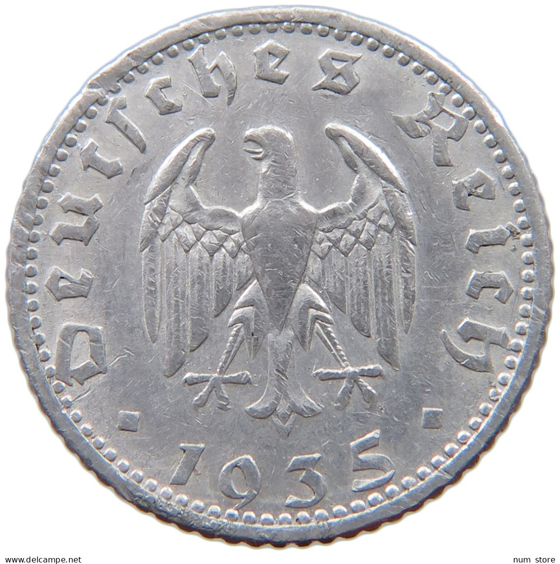 GERMANY 50 PFENNIG 1935 D #a053 0477 - 50 Reichspfennig