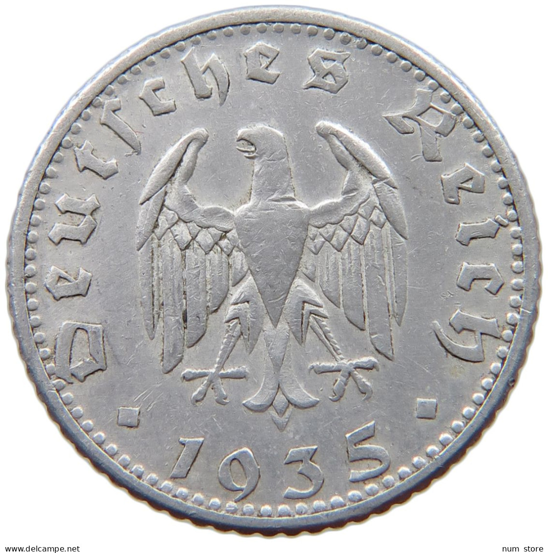 GERMANY 50 PFENNIG 1935 D #a053 0471 - 50 Reichspfennig