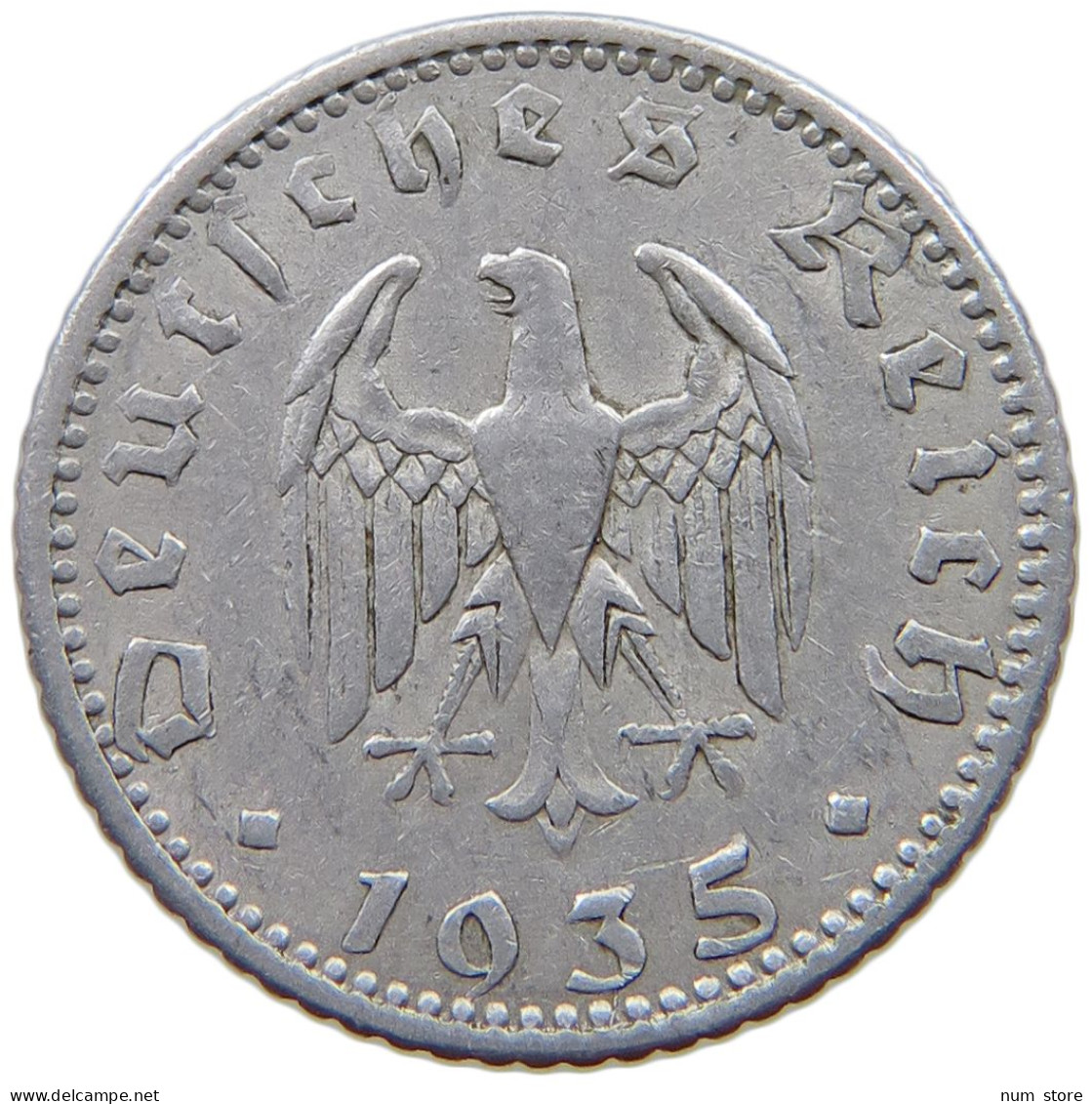 GERMANY 50 PFENNIG 1935 A #a076 0485 - 50 Reichspfennig