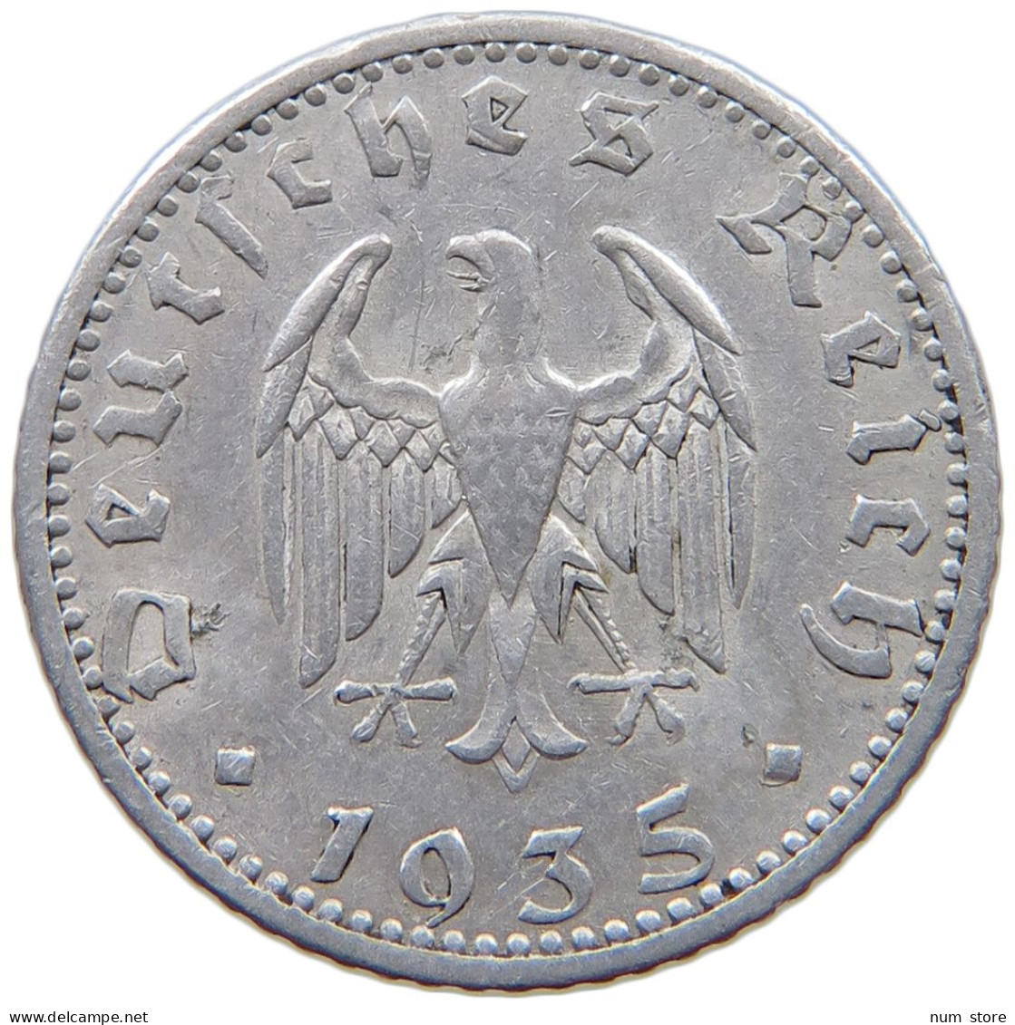 GERMANY 50 PFENNIG 1935 A #a070 0659 - 50 Reichspfennig