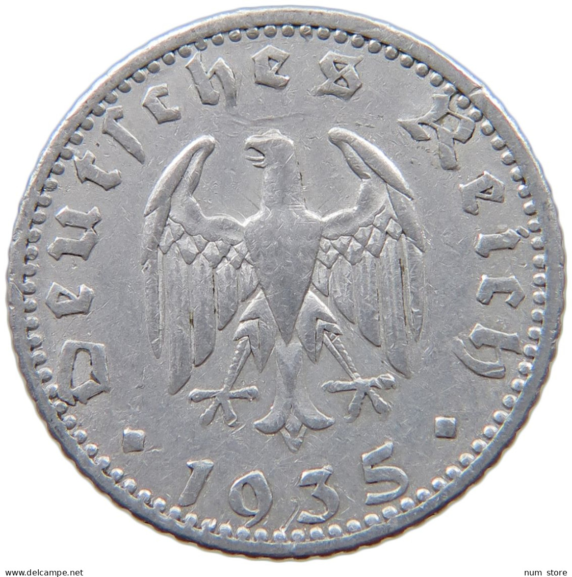 GERMANY 50 PFENNIG 1935 A #a053 0473 - 50 Reichspfennig