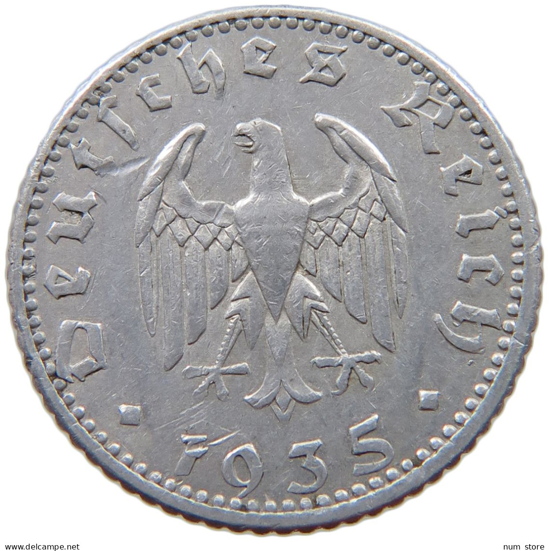 GERMANY 50 PFENNIG 1935 A #a053 0463 - 50 Reichspfennig