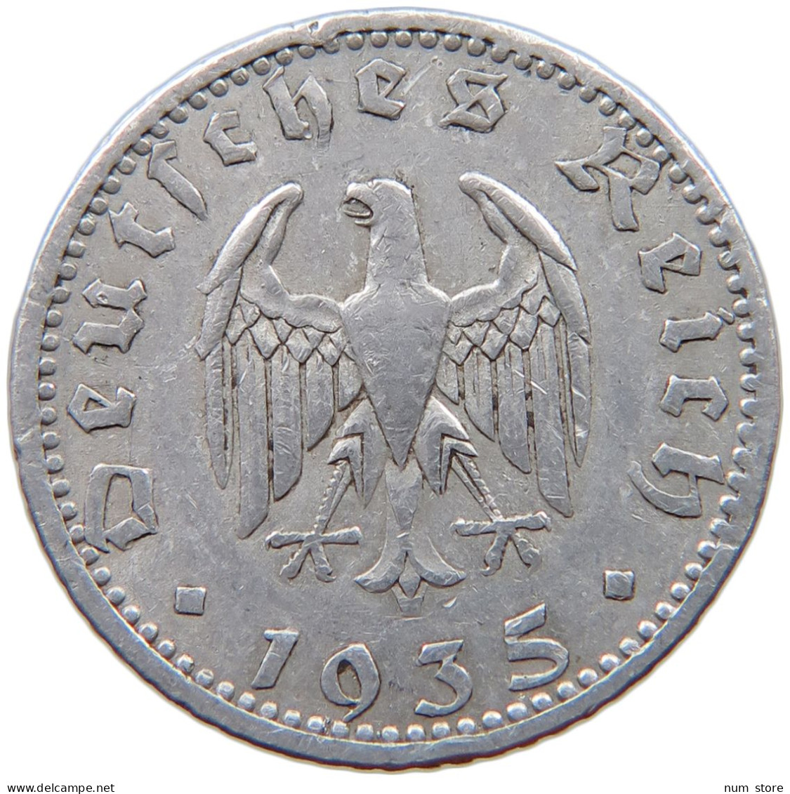 GERMANY 50 PFENNIG 1935 A #a053 0469 - 50 Reichspfennig