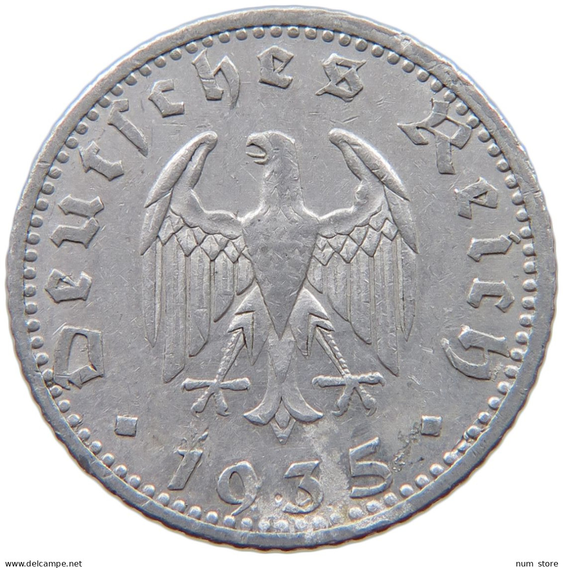 GERMANY 50 PFENNIG 1935 A #a053 0461 - 50 Reichspfennig