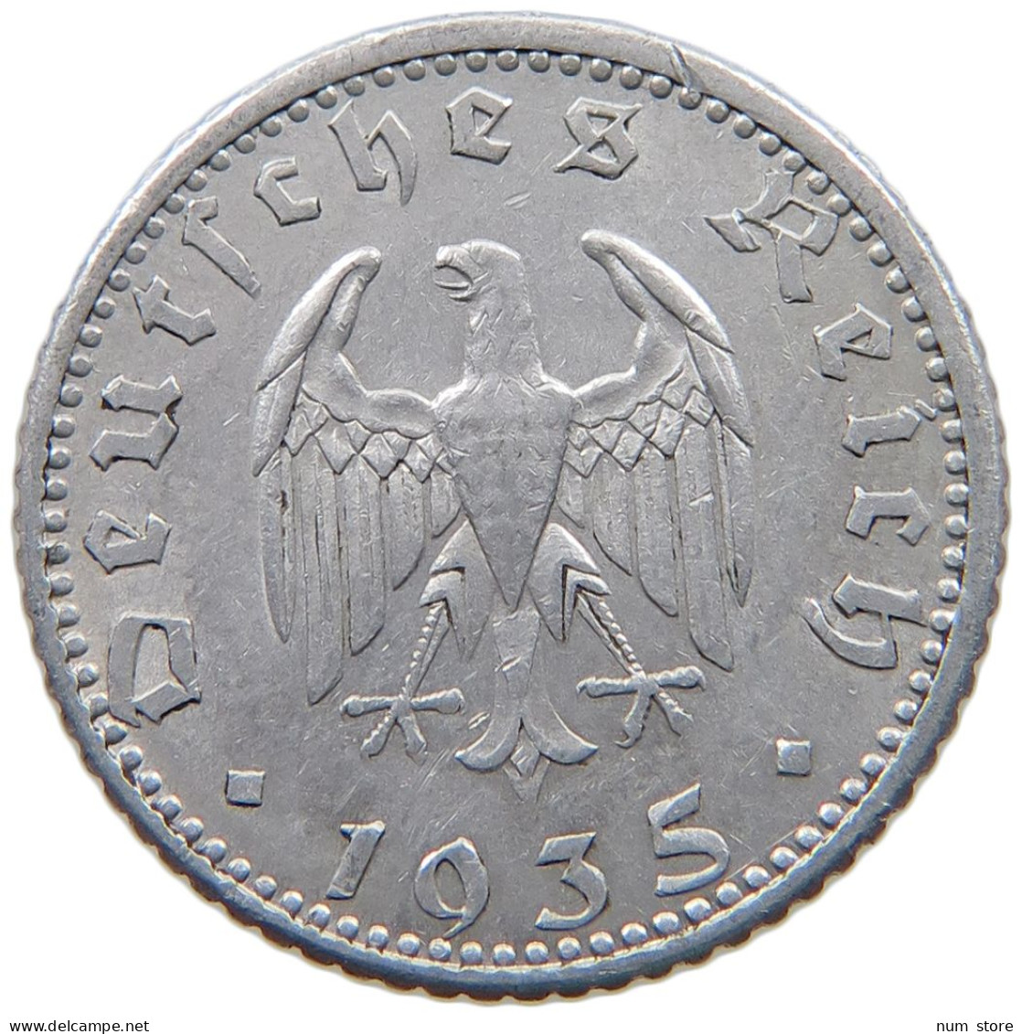 GERMANY 50 PFENNIG 1935 A #a051 0257 - 50 Reichspfennig