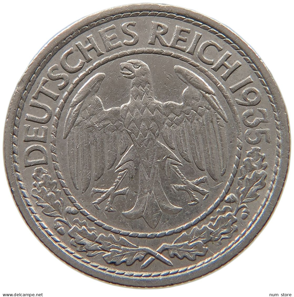 GERMANY 50 PFENNIG 1935 A #a046 0887 - 50 Reichspfennig