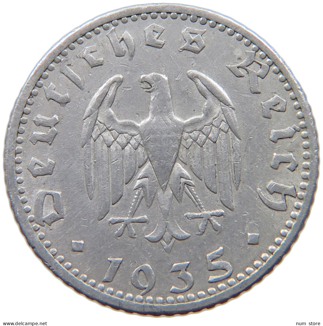 GERMANY 50 PFENNIG 1935 A #a053 0443 - 50 Reichspfennig