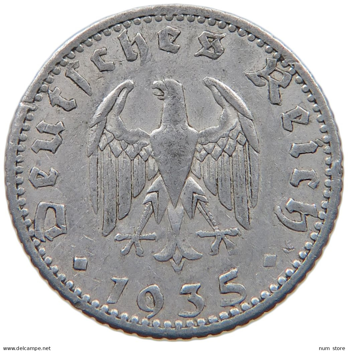 GERMANY 50 PFENNIG 1935 A #a051 0287 - 50 Reichspfennig