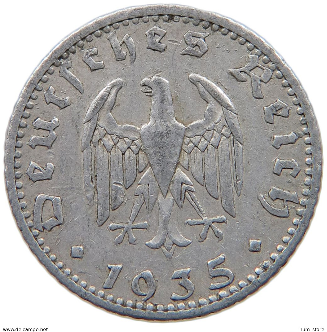 GERMANY 50 PFENNIG 1935 A #a051 0269 - 50 Reichspfennig