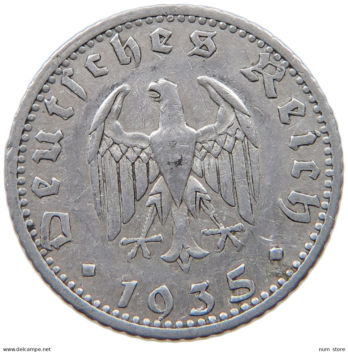 GERMANY 50 PFENNIG 1935 A #a036 0553 - 50 Reichspfennig