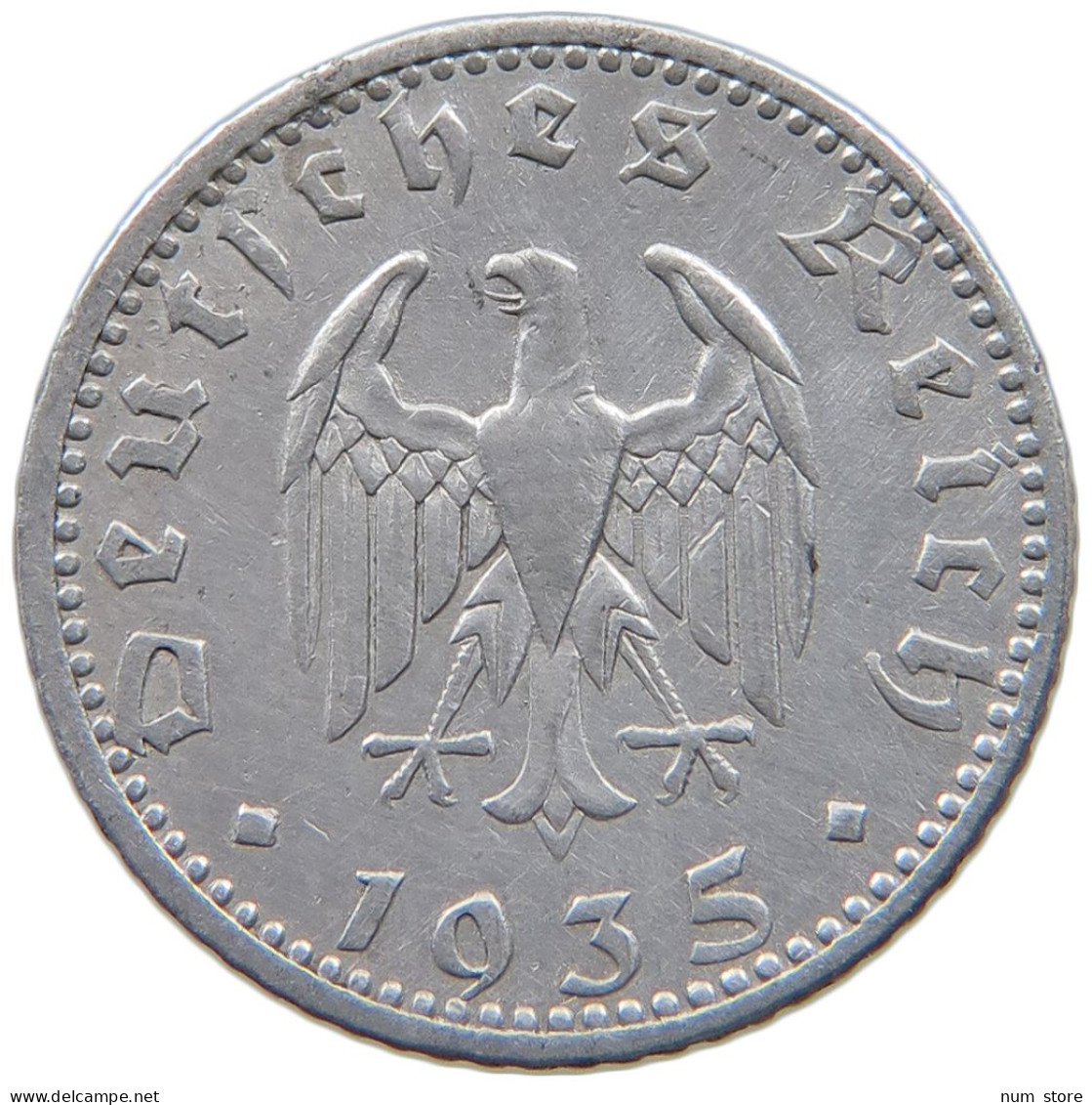 GERMANY 50 PFENNIG 1935 A #a051 0253 - 50 Reichspfennig