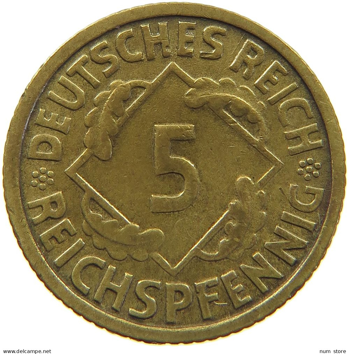 GERMANY 5 PFENNIG 1935 D #a055 0623 - 5 Reichspfennig