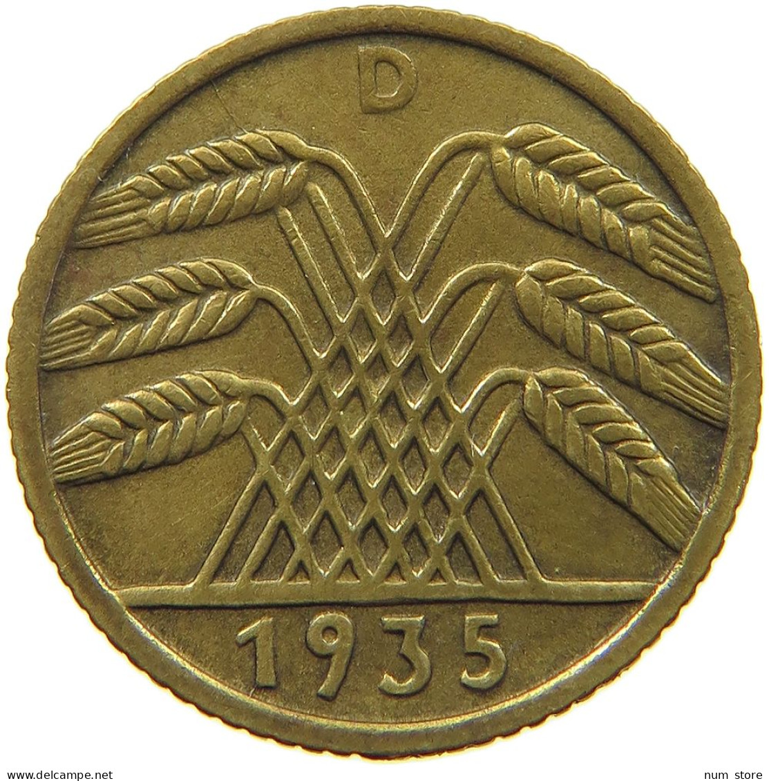 GERMANY 5 PFENNIG 1935 D #a055 0623 - 5 Reichspfennig