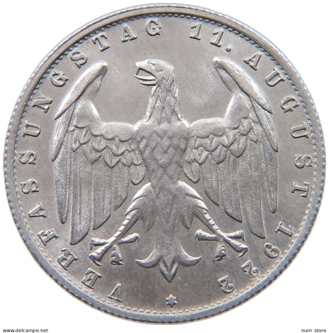 GERMANY 3 MARK 1922 J TOP #c007 0393 - 3 Mark & 3 Reichsmark