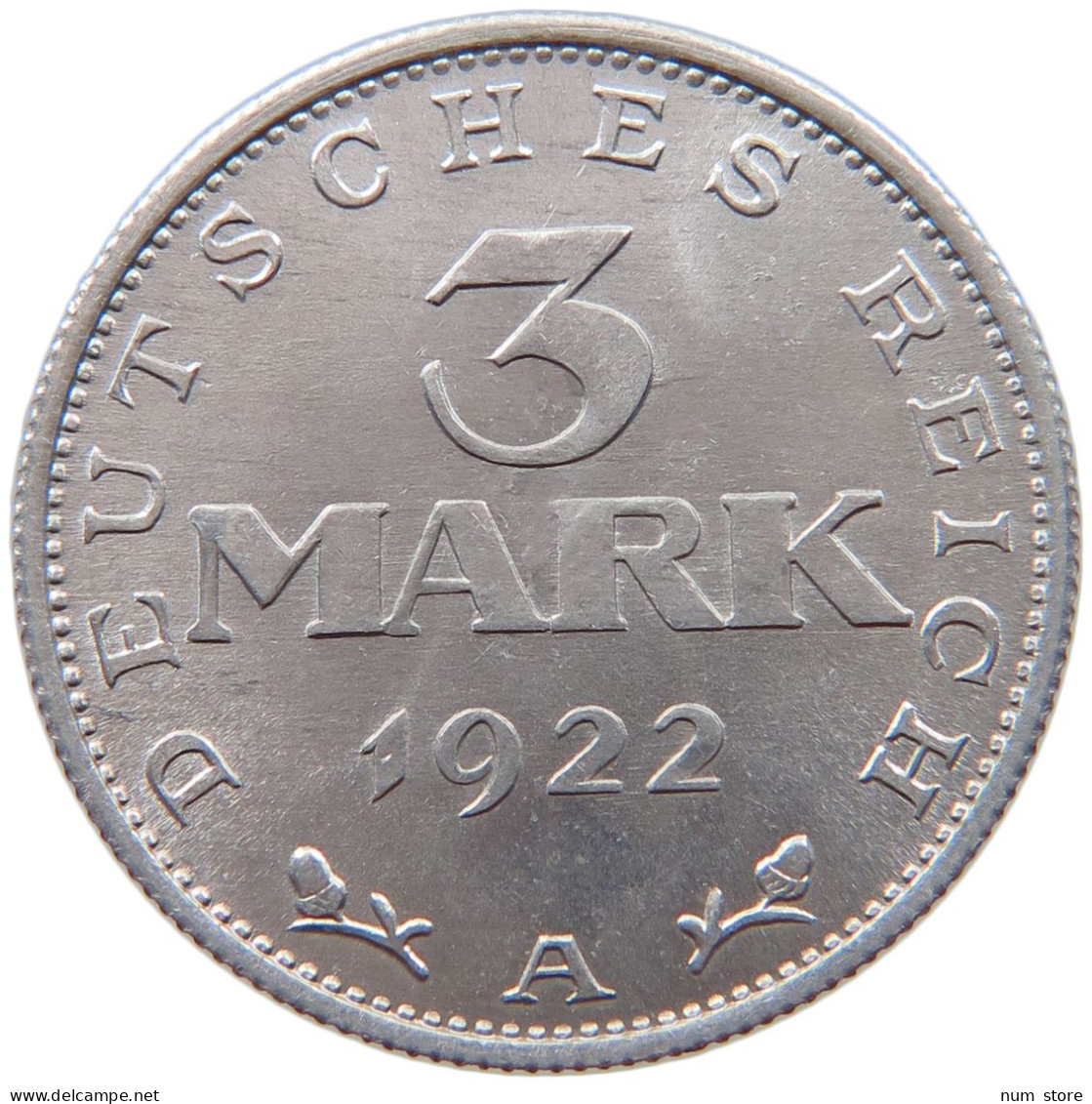 GERMANY 3 MARK 1922 A #c064 0561 - 3 Mark & 3 Reichsmark