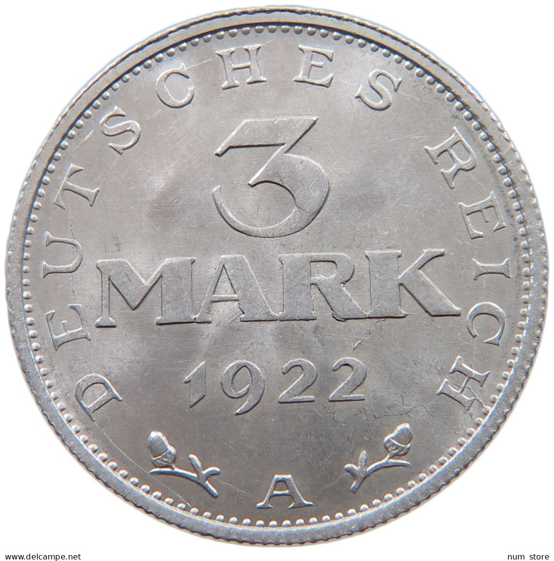 GERMANY 3 MARK 1922 A #c054 0031 - 3 Mark & 3 Reichsmark