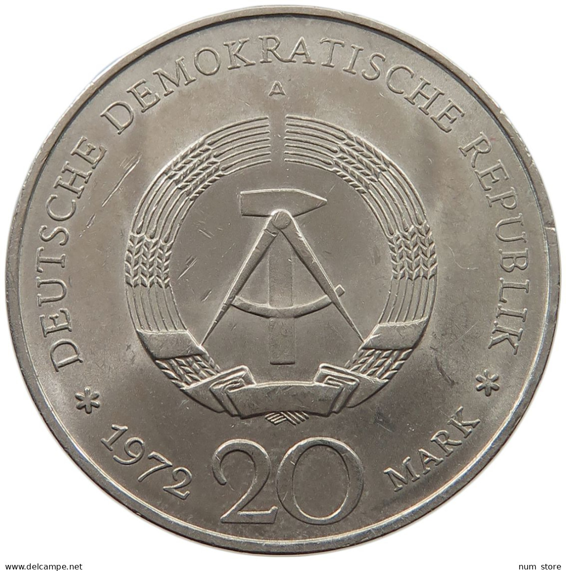 GERMANY 20 MARK 1972 SCHILLER DDR #c008 0447 - 20 Marcos