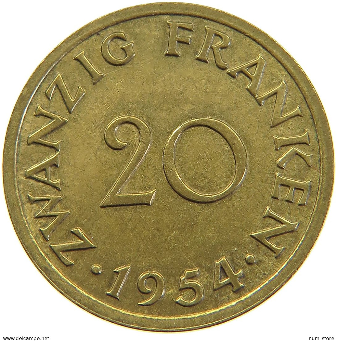 GERMANY 20 FRANKEN 1954 SAARLAND #c064 0417 - 20 Franken