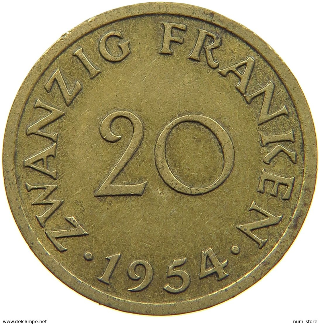 GERMANY 20 FRANKEN 1954 SAARLAND #c013 0235 - 20 Francos