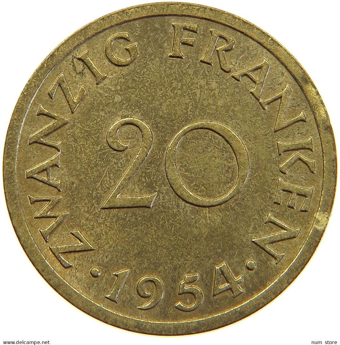 GERMANY 20 FRANKEN 1954 SAARLAND #c067 0415 - 20 Franken