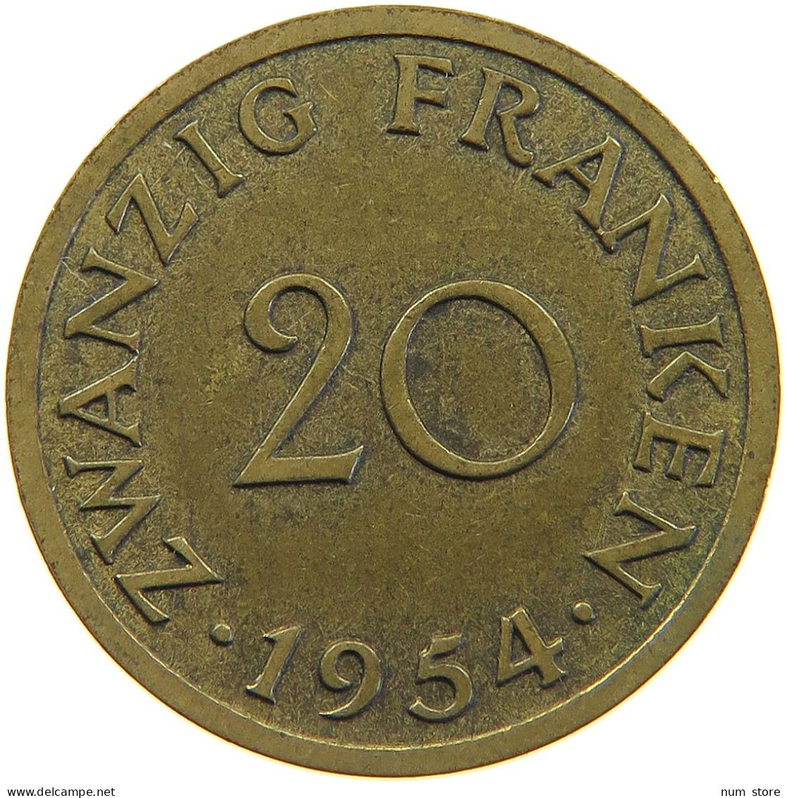 GERMANY 20 FRANKEN 1954 SAARLAND #c016 0105 - 20 Francos