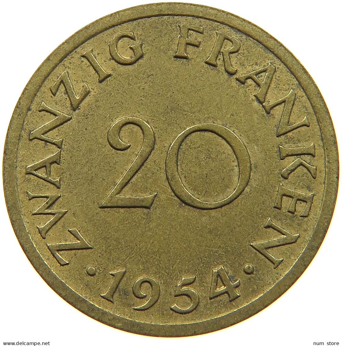 GERMANY 20 FRANKEN 1954 SAARLAND #c007 0381 - 20 Franken