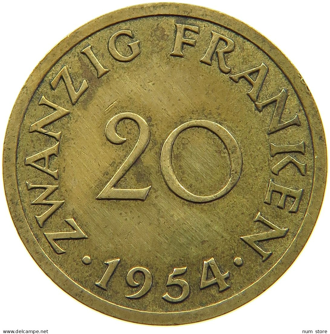 GERMANY 20 FRANKEN 1954 SAARLAND #c055 0243 - 20 Frank