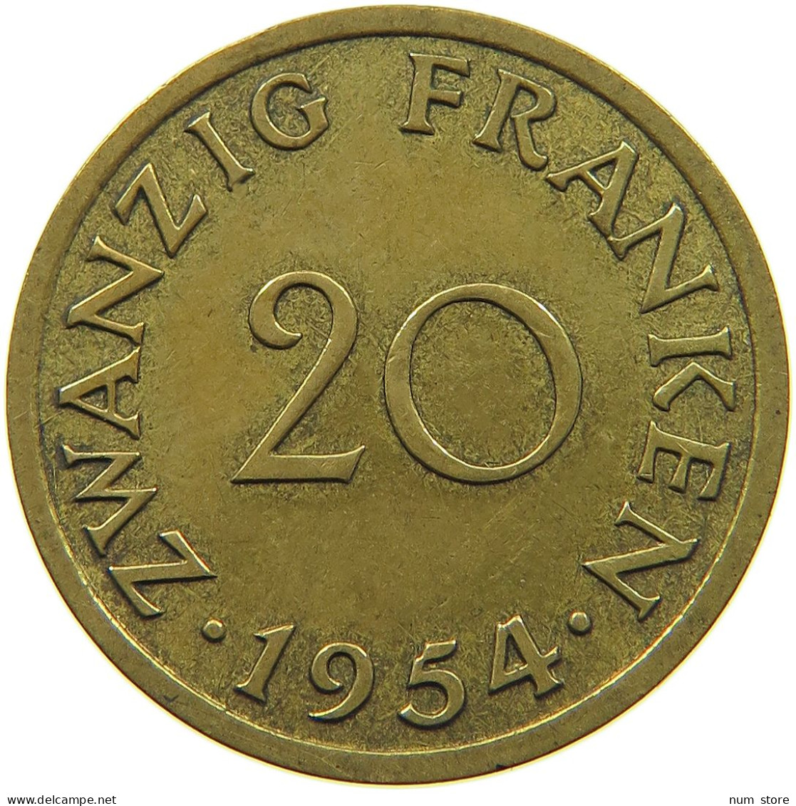 GERMANY 20 FRANKEN 1954 SAARLAND #c007 0377 - 20 Frank