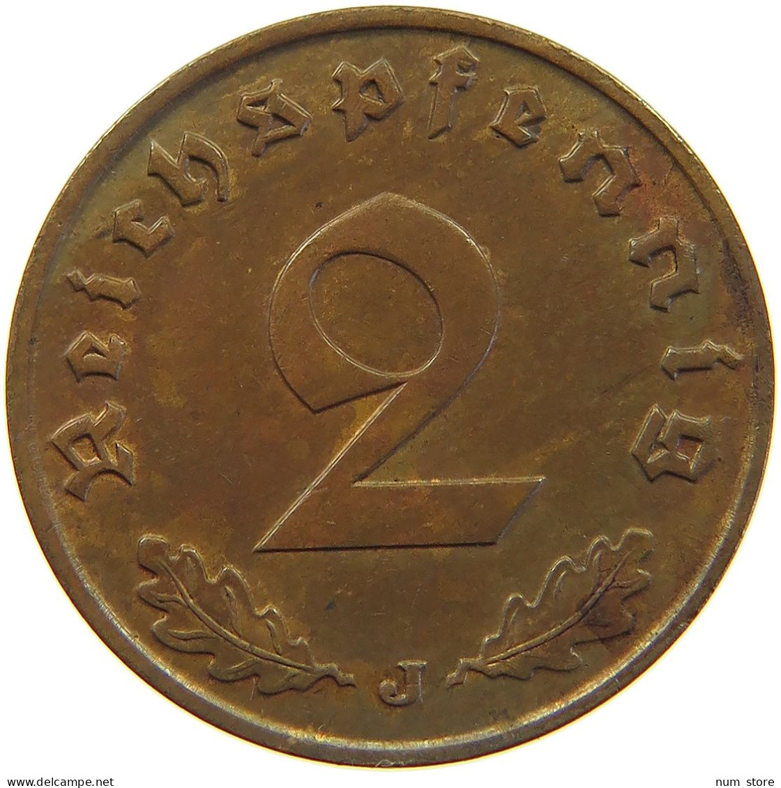 GERMANY 2 PFENNIG 1939 J #c082 0487 - 2 Reichspfennig