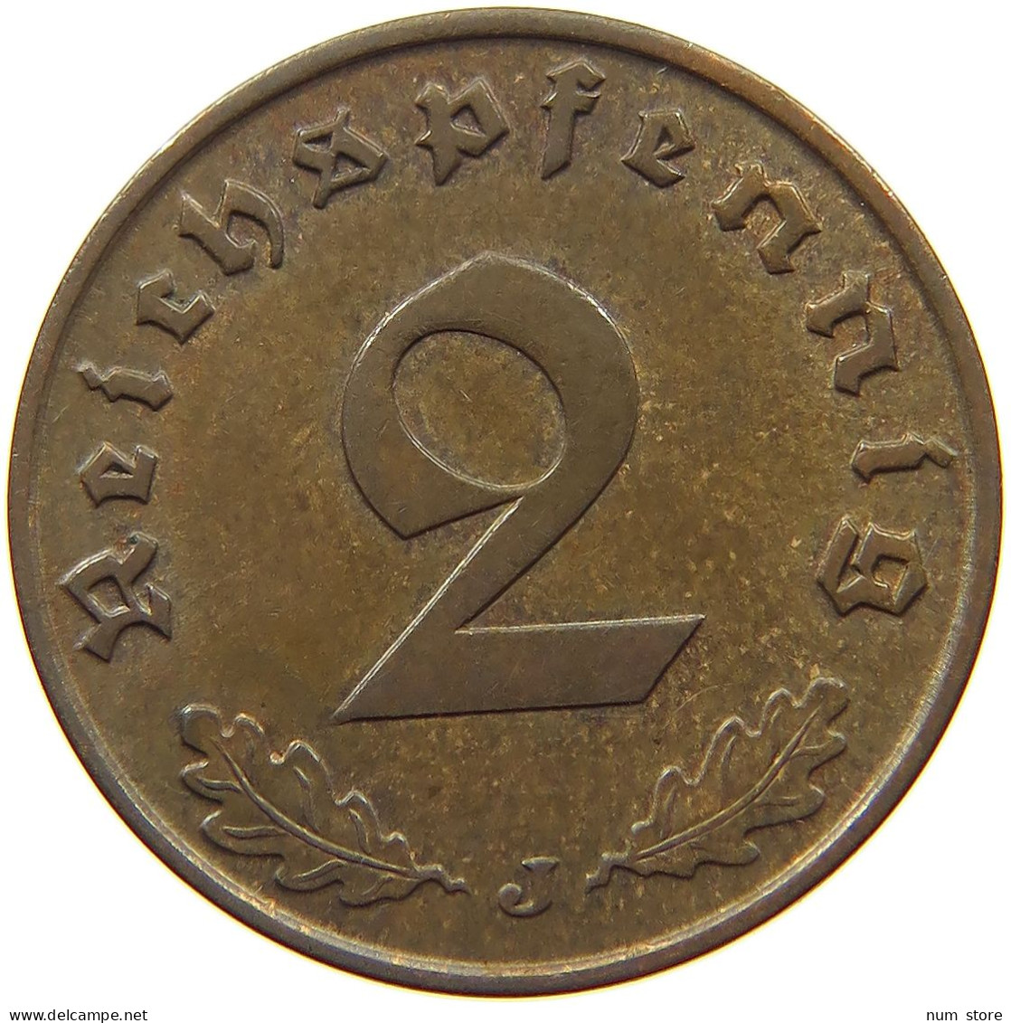 GERMANY 2 PFENNIG 1939 J #a043 0699 - 2 Reichspfennig