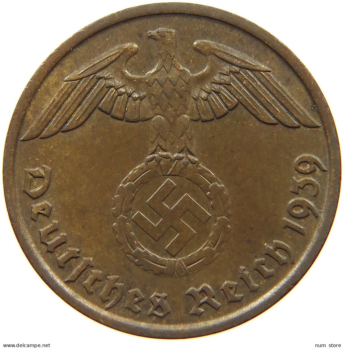 GERMANY 2 PFENNIG 1939 J #a043 0699 - 2 Reichspfennig