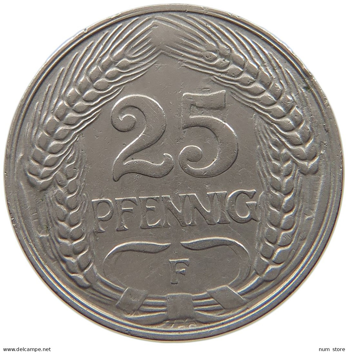 GERMANY 25 PFENNIG 1910 F #c015 0089 - 25 Pfennig