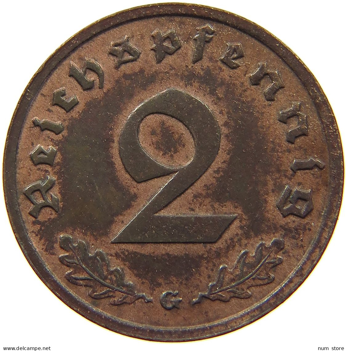 GERMANY 2 PFENNIG 1939 G #c013 0307 - 2 Reichspfennig