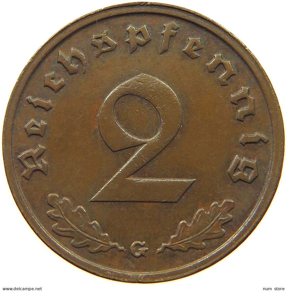 GERMANY 2 PFENNIG 1939 G #c081 0305 - 2 Reichspfennig