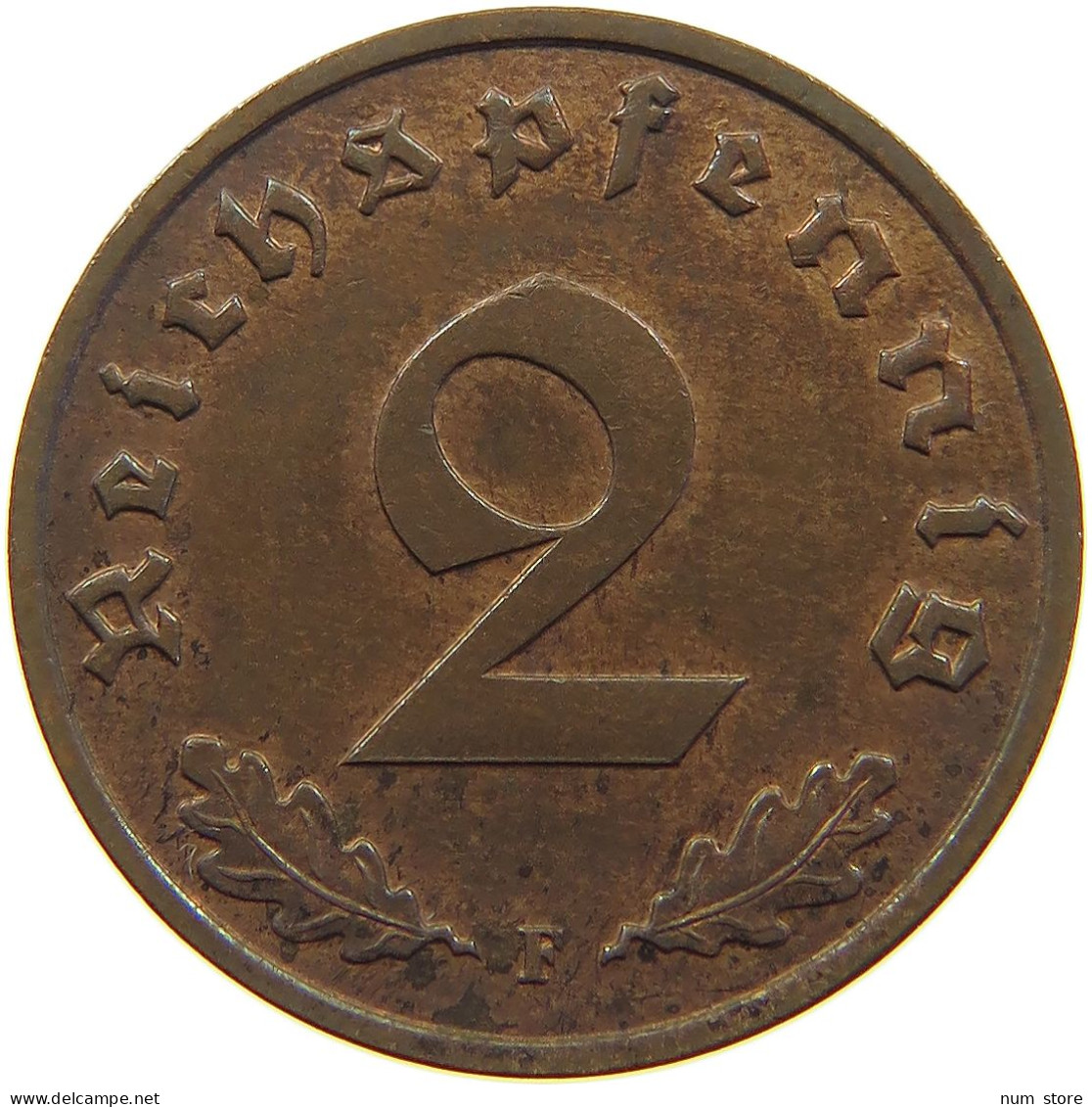 GERMANY 2 PFENNIG 1939 F TOP #c083 0009 - 2 Reichspfennig