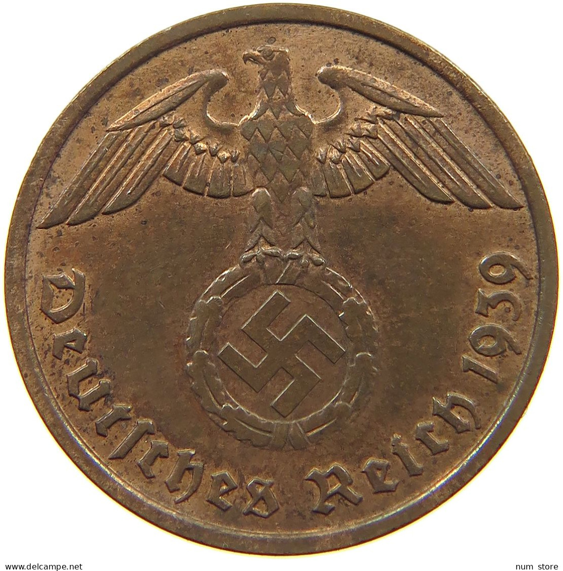 GERMANY 2 PFENNIG 1939 F TOP #c083 0009 - 2 Reichspfennig
