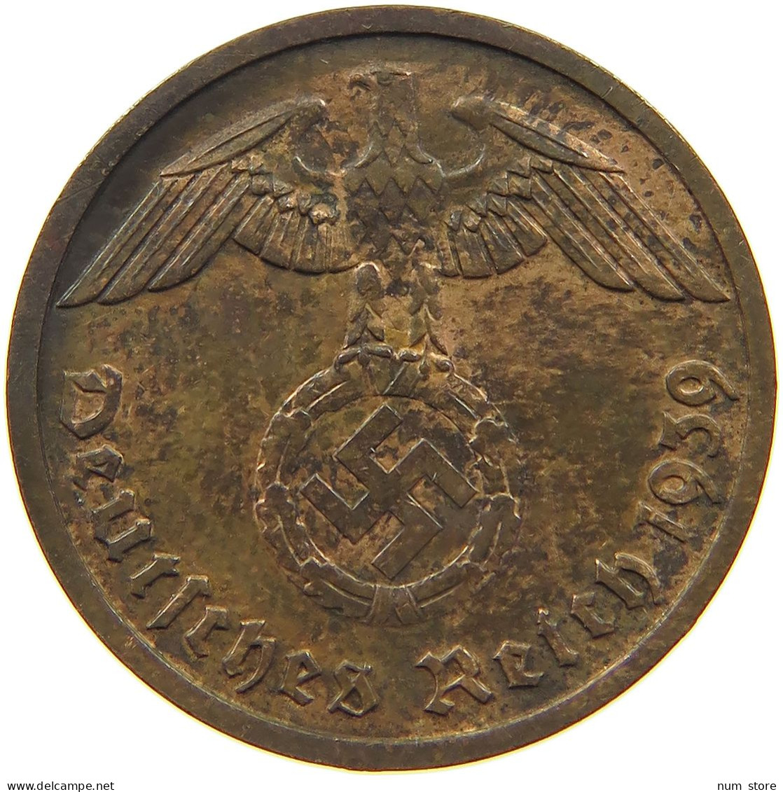 GERMANY 2 PFENNIG 1939 F TOP #c083 0011 - 2 Reichspfennig