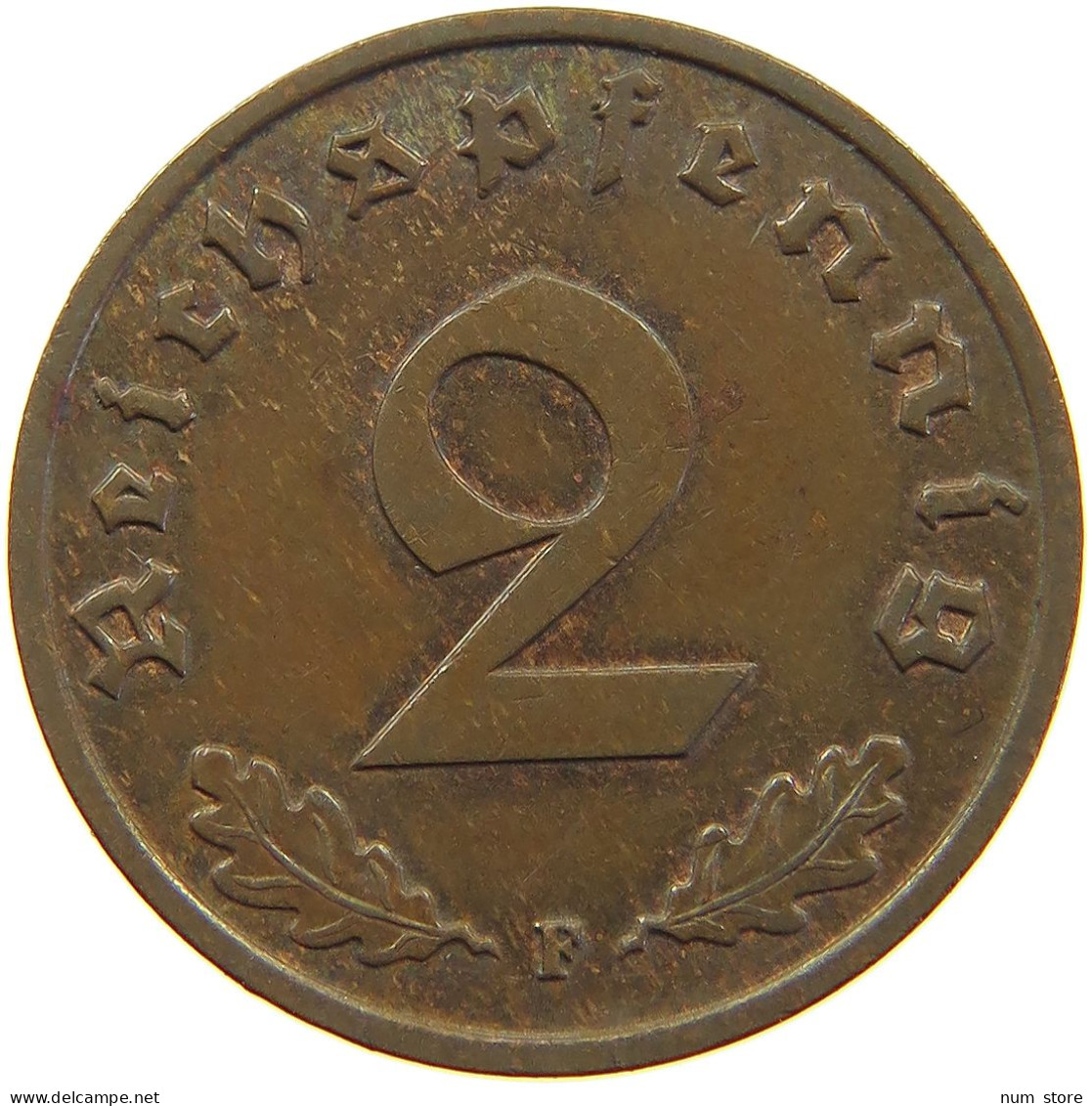 GERMANY 2 PFENNIG 1939 F TOP #c083 0039 - 2 Reichspfennig