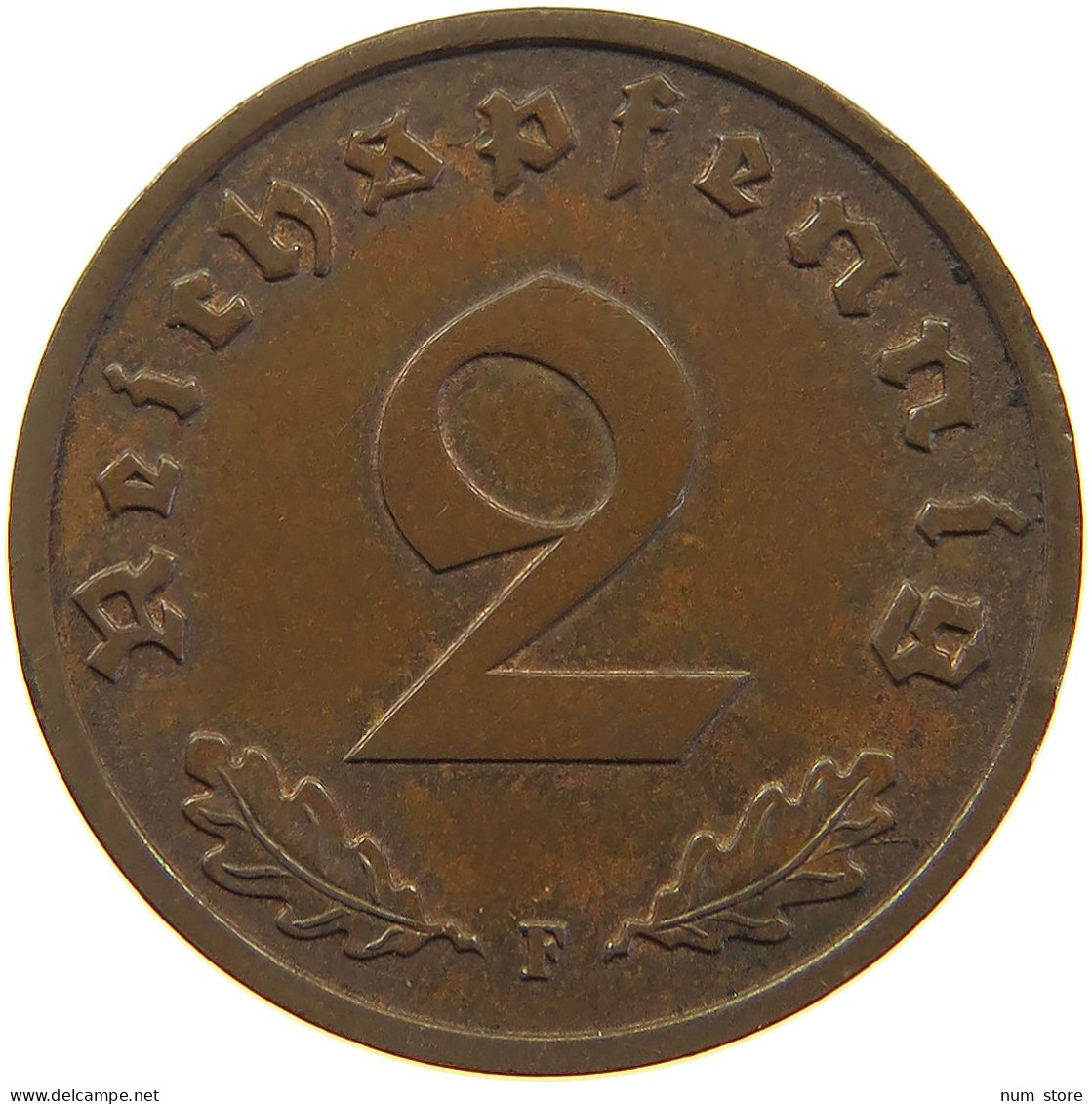 GERMANY 2 PFENNIG 1939 F TOP #c082 0489 - 2 Reichspfennig