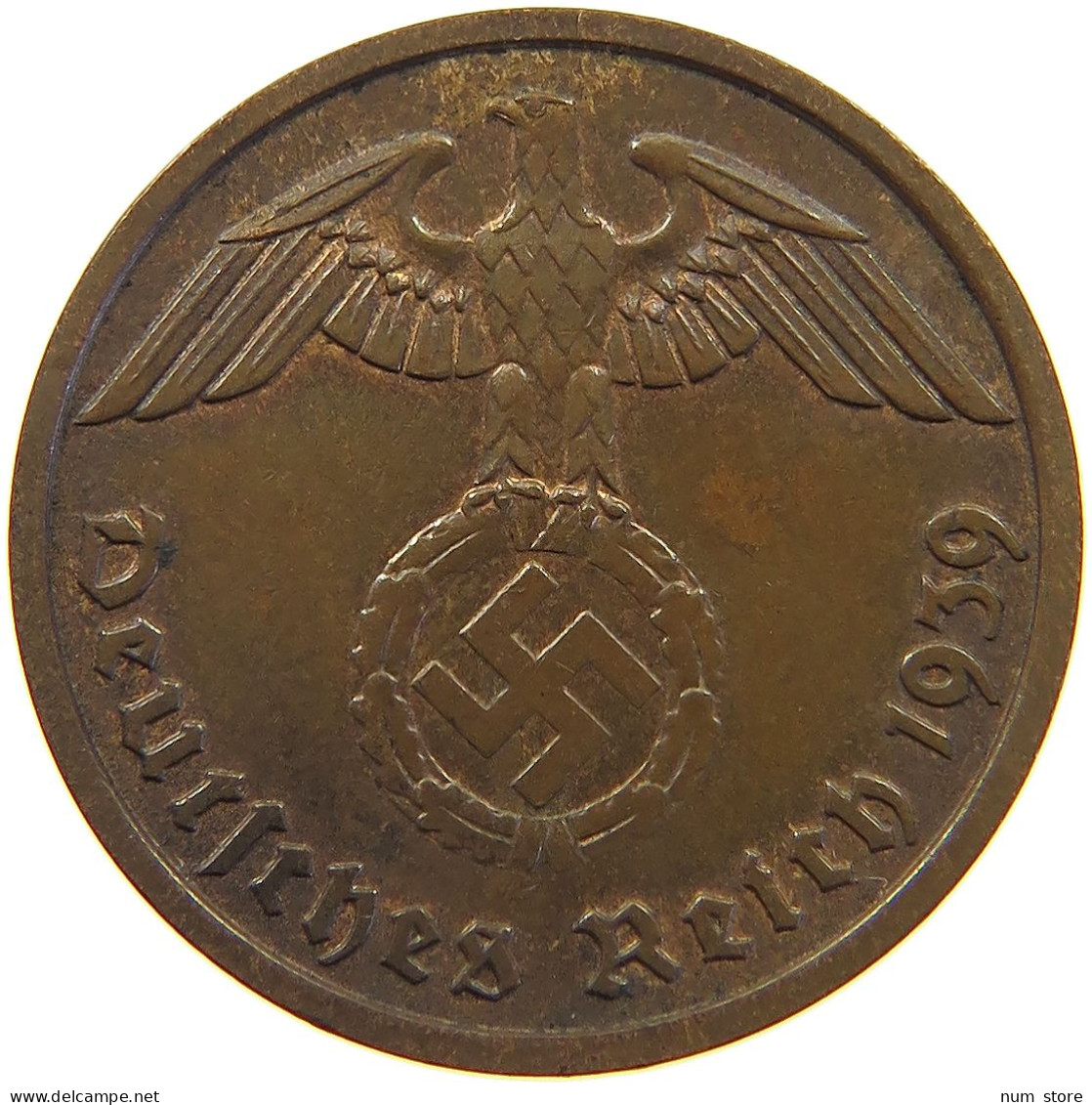 GERMANY 2 PFENNIG 1939 F TOP #c082 0489 - 2 Reichspfennig