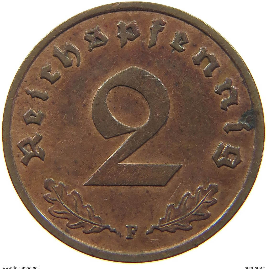 GERMANY 2 PFENNIG 1939 F #c081 0307 - 2 Reichspfennig