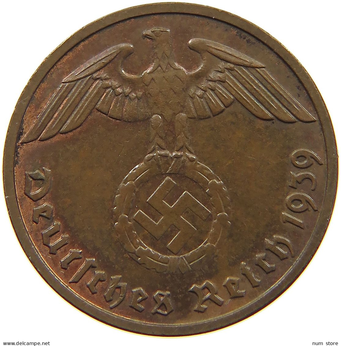 GERMANY 2 PFENNIG 1939 E TOP #c083 0001 - 2 Reichspfennig
