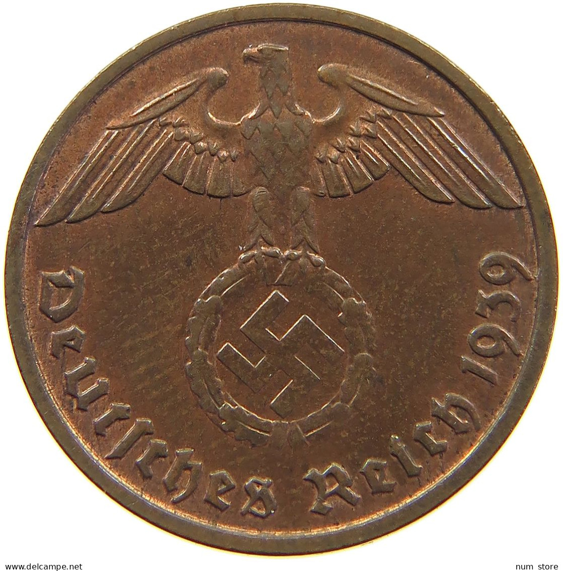 GERMANY 2 PFENNIG 1939 E TOP #c083 0025 - 2 Reichspfennig