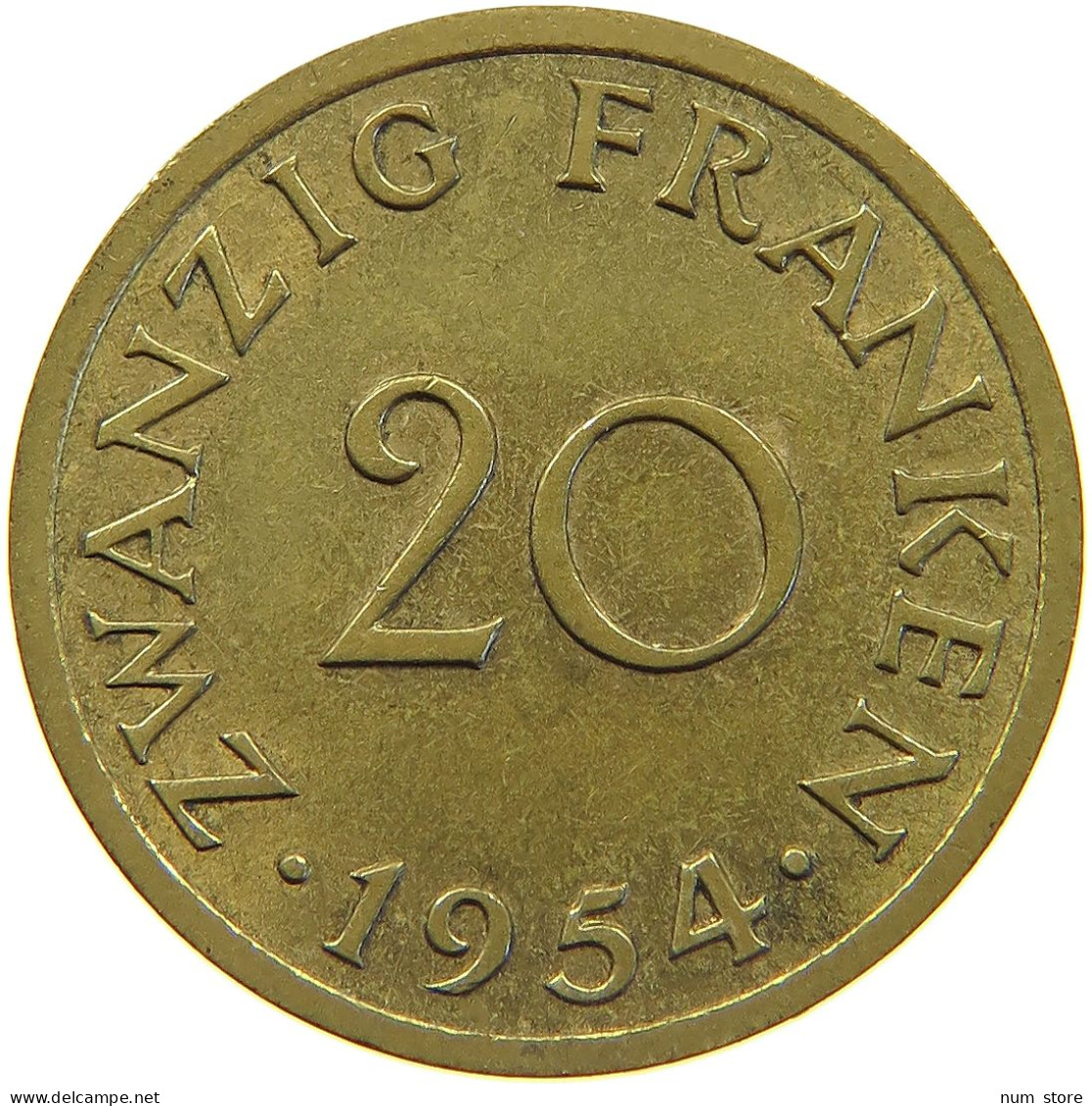 GERMANY 20 FRANKEN 1954 SAARLAND #c051 0217 - 20 Franken