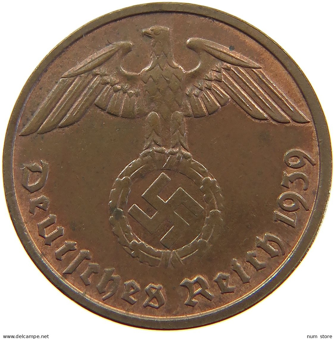 GERMANY 2 PFENNIG 1939 E TOP #a066 0647 - 2 Reichspfennig