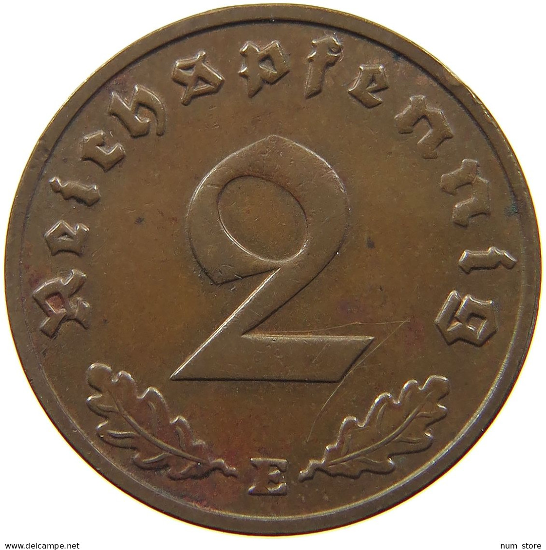 GERMANY 2 PFENNIG 1939 E #a032 0345 - 2 Reichspfennig