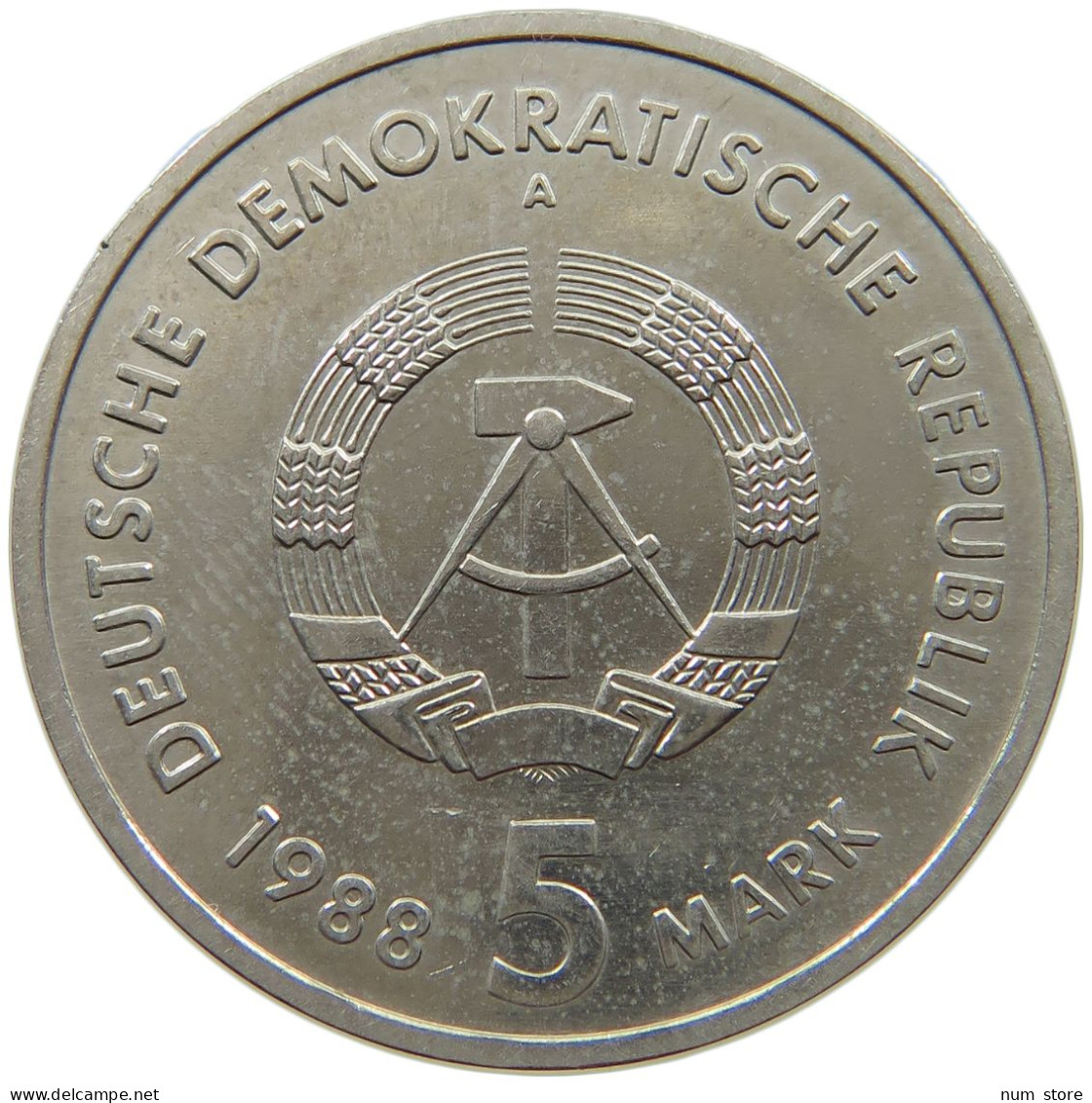 GERMANY DDR 5 MARK 1988 SAXONIA #a077 0583 - 5 Mark